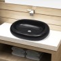 Oval Black Ceramic Washbasin by vidaXL, Sinks - Ref: Foro24-141920, Price: 60,26 €, Discount: %