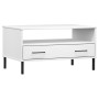 OSLO solid wood white coffee table with metal legs 85x50x45cm by vidaXL, Coffee table - Ref: Foro24-351035, Price: 65,09 €, D...