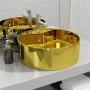 Washbasin with overflow 46.5x15.5 cm ceramic gold by vidaXL, Sinks - Ref: Foro24-143501, Price: 84,80 €, Discount: %