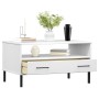 OSLO solid wood white coffee table with metal legs 85x50x45cm by vidaXL, Coffee table - Ref: Foro24-351035, Price: 65,09 €, D...