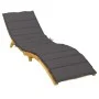 Anthrazitgraues Oxford-Stoff-Sonnenliegenkissen 200x70x3 cm von vidaXL, Kissen für Stühle und Sofas - Ref: Foro24-314218, Pre...