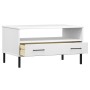 OSLO solid wood white coffee table with metal legs 85x50x45cm by vidaXL, Coffee table - Ref: Foro24-351035, Price: 65,09 €, D...