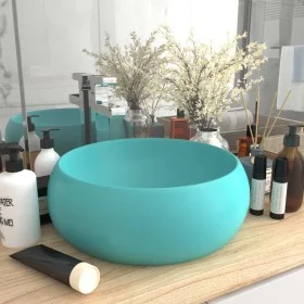 Luxury round matte light green ceramic washbasin 40x15 cm by vidaXL, Sinks - Ref: Foro24-147002, Price: 43,21 €, Discount: %