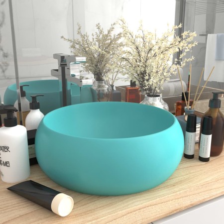 Lavabo de lujo redondo cerámica verde claro mate 40x15 cm de vidaXL, Lavabos - Ref: Foro24-147002, Precio: 56,07 €, Descuento: %