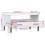 OSLO solid wood white coffee table with metal legs 85x50x45cm by vidaXL, Coffee table - Ref: Foro24-351035, Price: 65,09 €, D...