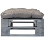 Otomana de palés para jardín madera gris y cojín gris de vidaXL, Otomanas de exterior - Ref: Foro24-275282, Precio: 60,16 €