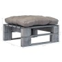 Otomana de palés para jardín madera gris y cojín gris de vidaXL, Otomanas de exterior - Ref: Foro24-275282, Precio: 60,16 €