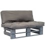 Paletten-Gartensofa mit grauen Kiefernholzkissen von vidaXL, Outdoor-Sofas - Ref: Foro24-275288, Preis: 128,28 €, Rabatt: %