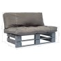 Paletten-Gartensofa mit grauen Kiefernholzkissen von vidaXL, Outdoor-Sofas - Ref: Foro24-275288, Preis: 128,28 €, Rabatt: %