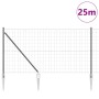 Reja con postes Gris 1.2 x 25 m Acero