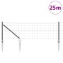 Reja con postes Gris 0.4 x 25 m Acero