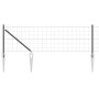 Reja con postes Gris 0.6 x 25 m Acero