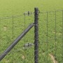 Reja con postes Gris 0.6 x 25 m Acero