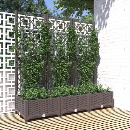 Pflanzgefäß mit braunem PP-Gitter 120x40x121,5 cm von vidaXL, Töpfe und Pflanzgefäße - Ref: Foro24-318262, Preis: 89,16 €, Ra...