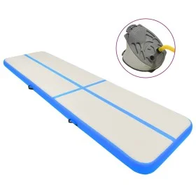 Inflatable gymnastics mat with pump blue PVC 800x100x15 cm by vidaXL, Pilates and yoga mats - Ref: Foro24-92674, Price: 334,0...