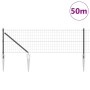 Reja con postes Gris 0.6 x 50 m Acero
