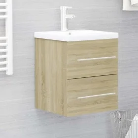 Sonoma oak engineered wood vanity unit with sink by vidaXL, bathroom vanities - Ref: Foro24-3099035, Price: 119,55 €, Discoun...