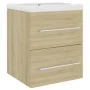 Sonoma oak engineered wood vanity unit with sink by vidaXL, bathroom vanities - Ref: Foro24-3099035, Price: 119,55 €, Discoun...