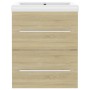Mueble con lavabo madera de ingeniería roble Sonoma de vidaXL, Tocadores de baño - Ref: Foro24-3099035, Precio: 121,25 €