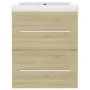 Sonoma oak engineered wood vanity unit with sink by vidaXL, bathroom vanities - Ref: Foro24-3099035, Price: 119,55 €, Discoun...