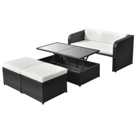 4-piece garden furniture set and black synthetic rattan cushions by vidaXL, Garden sets - Ref: Foro24-42481, Price: 451,98 €,...