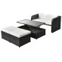 4-piece garden furniture set and black synthetic rattan cushions by vidaXL, Garden sets - Ref: Foro24-42481, Price: 451,98 €,...