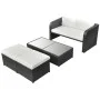 4-piece garden furniture set and black synthetic rattan cushions by vidaXL, Garden sets - Ref: Foro24-42481, Price: 451,98 €,...