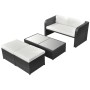 4-teiliges Gartenmöbel-Set und schwarze Kissen aus synthetischem Rattan von vidaXL, Gartensets - Ref: Foro24-42481, Preis: 45...