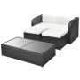 4-teiliges Gartenmöbel-Set und schwarze Kissen aus synthetischem Rattan von vidaXL, Gartensets - Ref: Foro24-42481, Preis: 45...