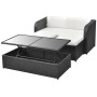 4-teiliges Gartenmöbel-Set und schwarze Kissen aus synthetischem Rattan von vidaXL, Gartensets - Ref: Foro24-42481, Preis: 45...