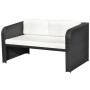 4-teiliges Gartenmöbel-Set und schwarze Kissen aus synthetischem Rattan von vidaXL, Gartensets - Ref: Foro24-42481, Preis: 45...