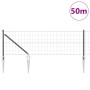 Reja con postes Gris 0.6 x 50 m Acero
