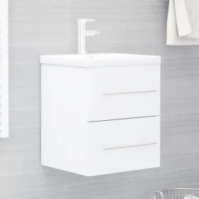 Glänzend weißer Sperrholzschrank mit Waschbecken von vidaXL, Badezimmerwaschtische - Ref: Foro24-3099032, Preis: 128,71 €, Ra...