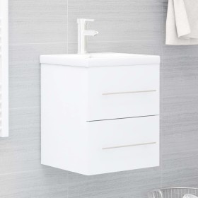 Glänzend weißer Sperrholzschrank mit Waschbecken von vidaXL, Badezimmerwaschtische - Ref: Foro24-3099032, Preis: 124,68 €, Ra...