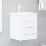 Glänzend weißer Sperrholzschrank mit Waschbecken von vidaXL, Badezimmerwaschtische - Ref: Foro24-3099032, Preis: 128,71 €, Ra...