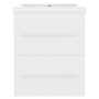 Glänzend weißer Sperrholzschrank mit Waschbecken von vidaXL, Badezimmerwaschtische - Ref: Foro24-3099032, Preis: 124,68 €, Ra...