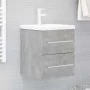 Mueble con lavabo madera de ingeniería gris hormigón de vidaXL, Tocadores de baño - Ref: Foro24-3099036, Precio: 119,55 €, De...