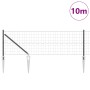 Reja con postes Gris 0.4 x 10 m Acero