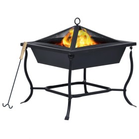 Black steel brazier 42x42x45 cm by vidaXL, Chimneys - Ref: Foro24-46647, Price: 45,12 €, Discount: %
