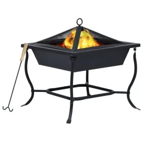 Black steel brazier 42x42x45 cm by vidaXL, Chimneys - Ref: Foro24-46647, Price: 43,63 €, Discount: %