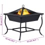 Brasero de acero negro 42x42x45 cm de vidaXL, Chimeneas - Ref: Foro24-46647, Precio: 45,12 €, Descuento: %