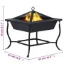 Kohlenbecken aus schwarzem Stahl, 42 x 42 x 45 cm von vidaXL, Kamine - Ref: Foro24-46647, Preis: 44,48 €, Rabatt: %