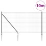 Reja con postes Gris 1 x 10 m Acero