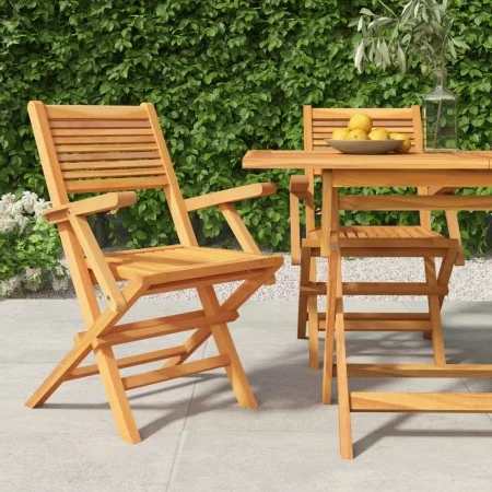 Klappbare Gartenstühle 2 Stück aus massivem Teakholz 55x62x90 cm von vidaXL, Gartenstühle - Ref: Foro24-362762, Preis: 148,70...