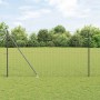 Reja con postes Gris 1.5 x 10 m Acero