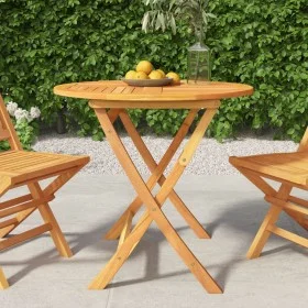 Folding garden table solid teak wood 85x76 cm by vidaXL, Garden tables - Ref: Foro24-44689, Price: 141,76 €, Discount: %
