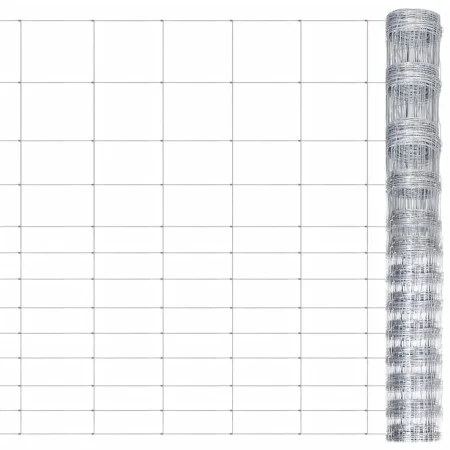 Silver galvanized steel garden fence 50x1.5 m by vidaXL, fence panels - Ref: Foro24-149515, Price: 124,52 €, Discount: %