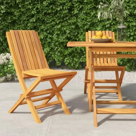 Klappbare Gartenstühle, 2 Stück, massives Teakholz, 47 x 47 x 89 cm von vidaXL, Gartenstühle - Ref: Foro24-362757, Preis: 161...
