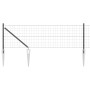Reja con postes Gris 0.8 x 25 m Acero