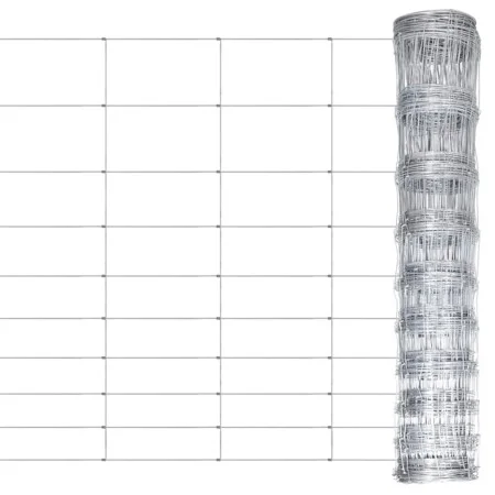 Valla de jardín de acero galvanizado plateado 50x1,2 m de vidaXL, Paneles de vallas - Ref: Foro24-149501, Precio: 102,52 €, D...